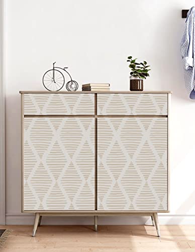 Image of Modern Peel and Stick Wallpaper Boho Geometric Contact Paper 17.3''x393''