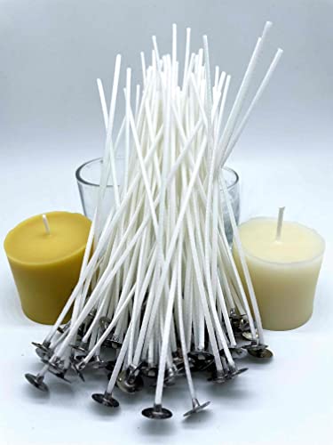 Beesworks 100 Piece Cotton Candle Wick 6" Pre-Waxed For Candle Making, Candle Diy #TOP2