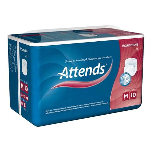 Attends Adjustable 10M, Inkontinenzhose mit Klettverschluss, bei starker Inkontinenz, Größe M, 21 St