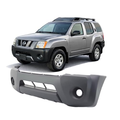 Image of FitParts Compatible with Nissan Xterra 2005-2008 Front Bumper Cover | Textured, Black, With Fog Light Holes, OEM F2022EA000, NI1000243