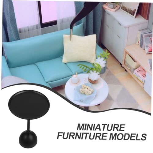 BESTonZON Mesa De Centro En Miniatura Mini Mesa De Té De La Casa Mesa Auxiliar De Casa De Muñecas Accesorios para Muñecas Muebles Escala 1/12 Mini Decoración De Mesa De Té Planchar Black - imagen 3