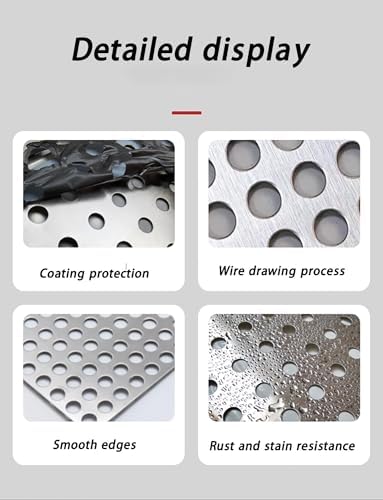 304 Stainless Steel Perforated Sheet - Anti-Theft Window Guard, Leakproof Garden Balcony Fence Panels, Vent Mesh Shield, Durable Punching Plate (20x200cm)