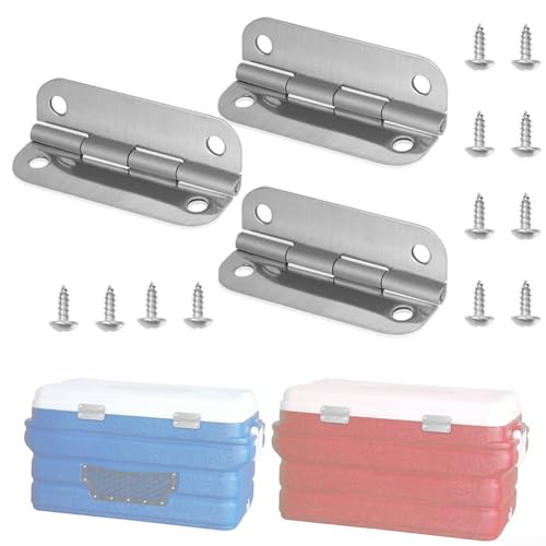 3PCS 304 Stainless Steel Cooler Hinges, Cooler Hinges & Screws Replacements For Igloo Cooler Parts