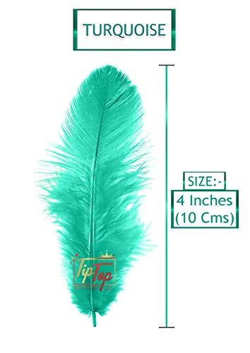 Image of Natural Dyed Feathers 10 cm (80 pieces) (Turquoise)