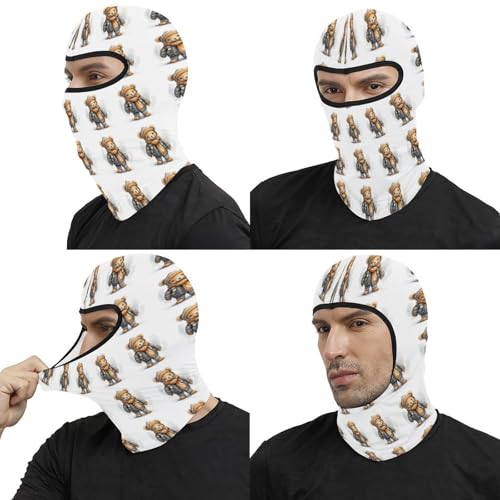 Pasamontaña térmico para hombre y mujer con estampado de oso, máscara facial para esquí, motocicleta y clima frío miniatura 5