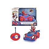 Vehiculo de radiocontrol inspirado en en Spidey y su Superequipo, con figura de Spidey no extraíble