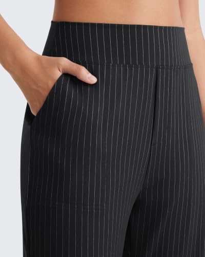 ShiftReady Womens Dress Pants Pinstripe Straight Leg Work Yoga - image 6