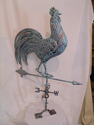 Furniture Barn USA Large Handcrafted 3D 3- Dimensional Full Body Rooster Weathervane Copper Patina Finish - Thumbnail 4