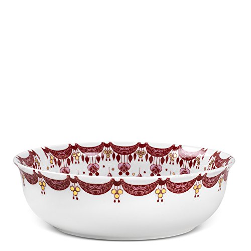 Bjørn Wiinblad Porzellan Weihnachtsschale Ø24.5 cm Guirlande handgefertigte, rot Cover