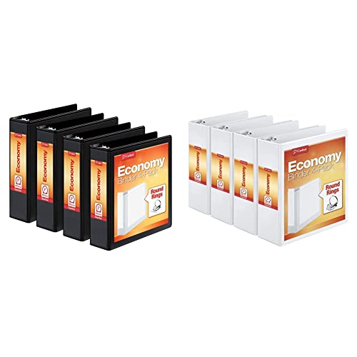 Cardinal 2" and 3" View Binders, 4-Pack (Black/White)