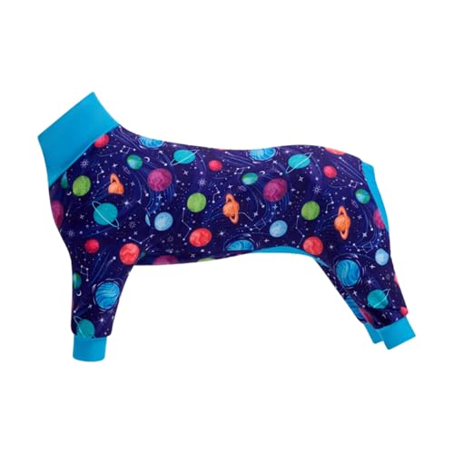 Image of Spark Paws Dog Pajama, Dog Recovery Suit Male, Onesie, Ultra-Soft and 4-Way Stretch, for Small Medium and Large Breeds - Planets - S