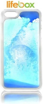 Lifebox Glow Iphone 5 & 5s Case - Glow in the Dark Lava fluorescent Water Rubber Case - 1 Pack - Retail Packaging (Blue)