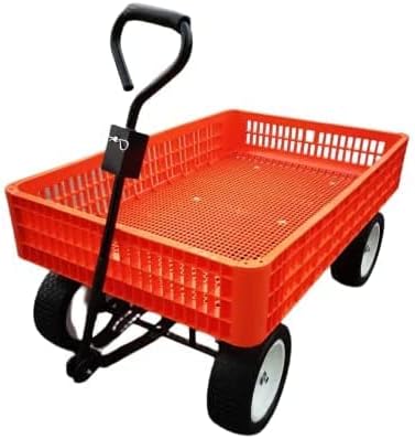 HORSESHOE Round Horse Heavy Duty Max. Carga máxima de 1000 libras carro utilitario y remolque con bandeja de polietileno de 46 x 30 x 7.5 pulgadas,