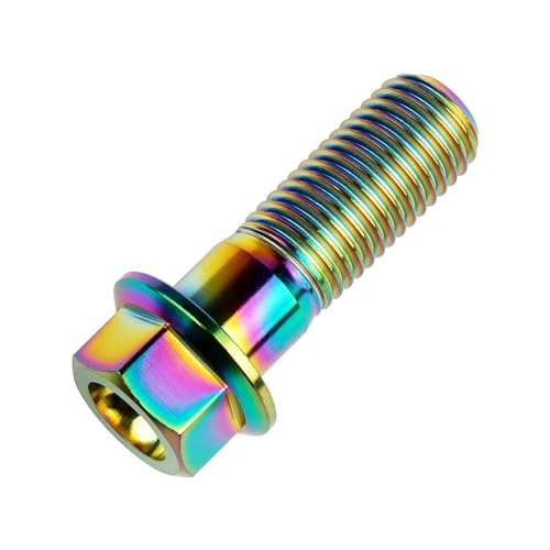 Image of Titanium Bolt M12 30 35 40 45 50 55 60 65 70 75 80 85 90mm Hex Small Flange Head for Motorcycle Car Modification Pack of 4 (M12x35mm Pitch 1.25, Multicolored)