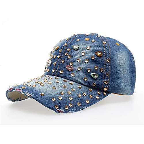 Casquette femme strass chapeau denim cristal snapback mode été