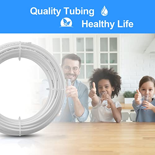 20FT 1/4 Inch O.D.RO Water Tubing,NSF Certified Pipe for RO(Reverse Osmosis) Water Purifier Filter System,BPA free Flexible Plastic Hose(white) - Thumbnail 6