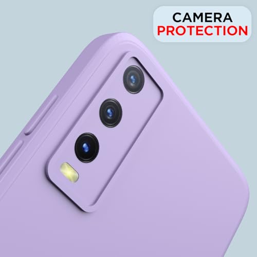 Image of Outlouders Back Cover for Vivo Y12s / Y20 / Y20i / Y20G | Camera Protection | Durable Soft Matte Silicone Bumper Case (Purple)