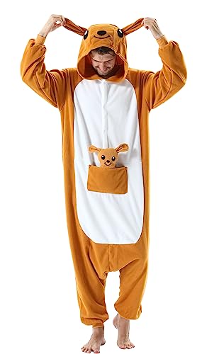 Simzoo Pigiama Intero Animali Unisex Kigurumi Adulto Carnevale Onesie Cosplay Halloween Costume per Donna Uomo Sleepwear