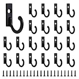✔ 【Ausreichende Menge】: Wir bieten 22 Vintage Haken und 22 Schrauben, eine Schraube installiert einen Haken, einfach und stilvoll, genug, um Ihren täglichen Bedarf zu decken.