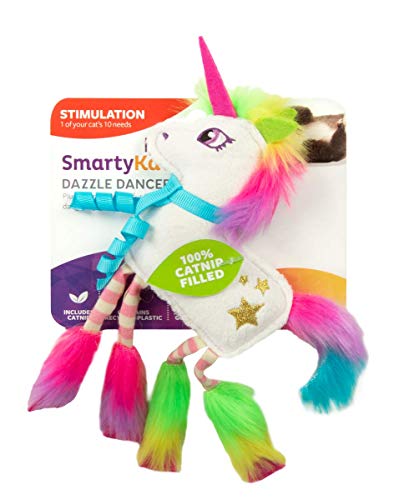 SmartyKat, Dazzle Dancer Disco Unicorn, Soft Plush Cat Toys, Catnip Filled, Pure, Potent, with Felt and Faux Fur
