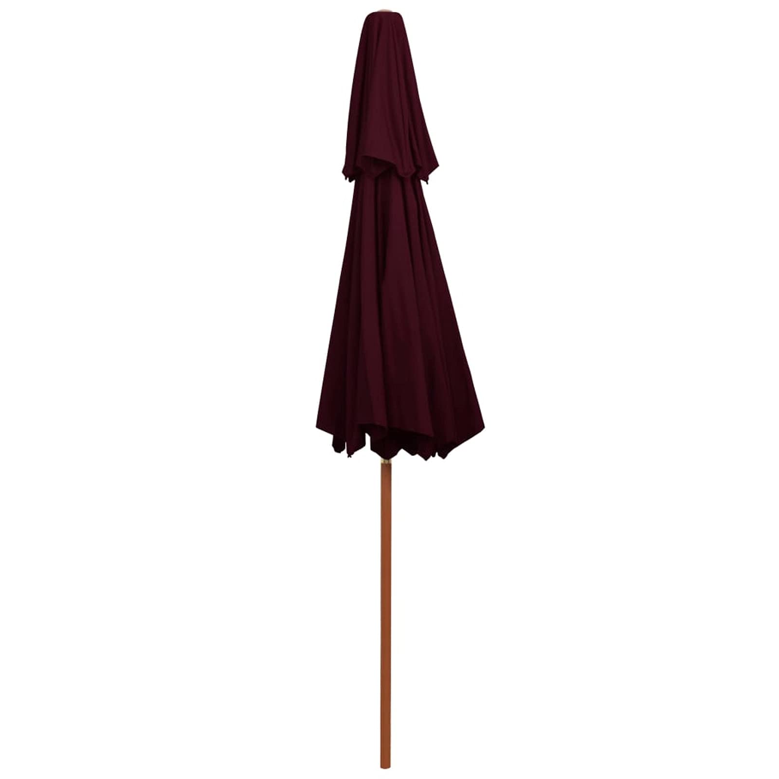 Homgoday Sombrilla de Dos Pisos Palo de Madera Burdeos 270 cmSombrilla de Jardín, Protección UV Sombrilla Jardín Grande Orientable Jardín Parasol Balcón