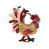Laikoutd Soporte de joyería de gallo de Metal con acento de, organizador de pequeños accesorios, exhibición de joyería con símbolo de prosperidad