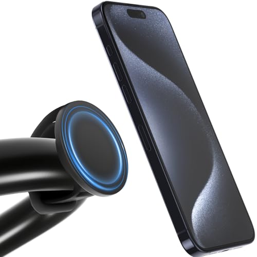 Handyhalterung für Magsafe für Fitness im Fitnessstudio, Fahrrad Handyhalterung Lenker Magnetisch Handy Fahrradhalterung für Fitnessgeräte, Kinderwagen, Einkaufswagen, Heimtrainer, Golfwagen (schwarz)