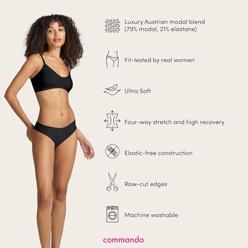 Image of commando - Butter Mid-Rise Thong | Silky Soft, No Show Thong | Comfortable Raw-Cut Edges | Machine Washable