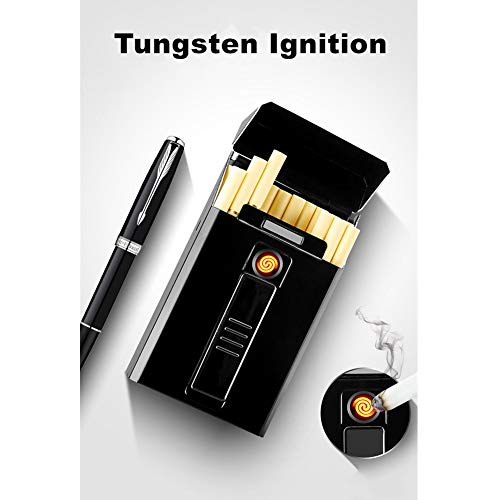 20Pcs Slim Sigaret Case Met Lichter Waterdichte Metalen Case Box USB Elektronische Aansteker Draagbare Elektrische Sigarettenaansteker, Rood, 1 - Afbeelding 6