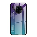 HAOYE Hülle für Xiaomi Pocophone F2 Pro Hülle, Farbverlauf-Glas Back Cover Handyhülle, Ultra Thin Tasche Cover TPU Silikon Grenze Shock Absorption Stoßfest Hülle Schutzhülle(3)