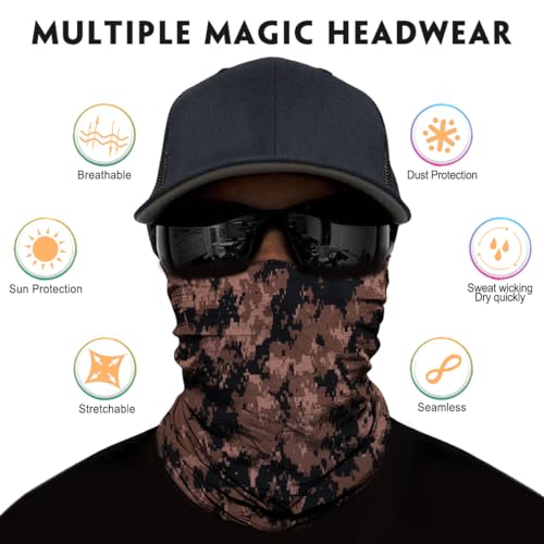 Image of Neck Gaiter for Men Women Headwear Bandana Head Wrap Face Scarf Mask Cover Warmer Balaclava-Seamless & Versatile