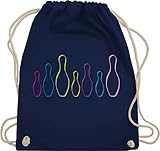 Shirtracer Bowling & Kegeln - Kegel Pins bunt - Unisize - Navy Blau - rucksack turnbeutel - WM110 - Turnbeutel und Stoffbeutel aus Baumwolle