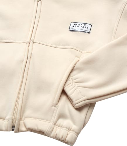 DKNY Toddler Girls' Jogger Set - 3 Piece Fleece Hoodie, Sweatpants, and Short Sleeve Graphic Tee Shirt for Girls (12M-6X)3