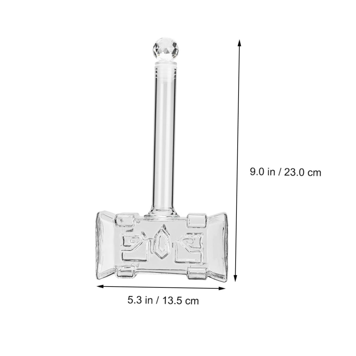 Dispensador de Vino Tapón Acrílico y Silicona Diseño Creativo de 400ml de Vidrio Borosilicato en Forma de Martillo y Almacenamiento Fácil para Bar