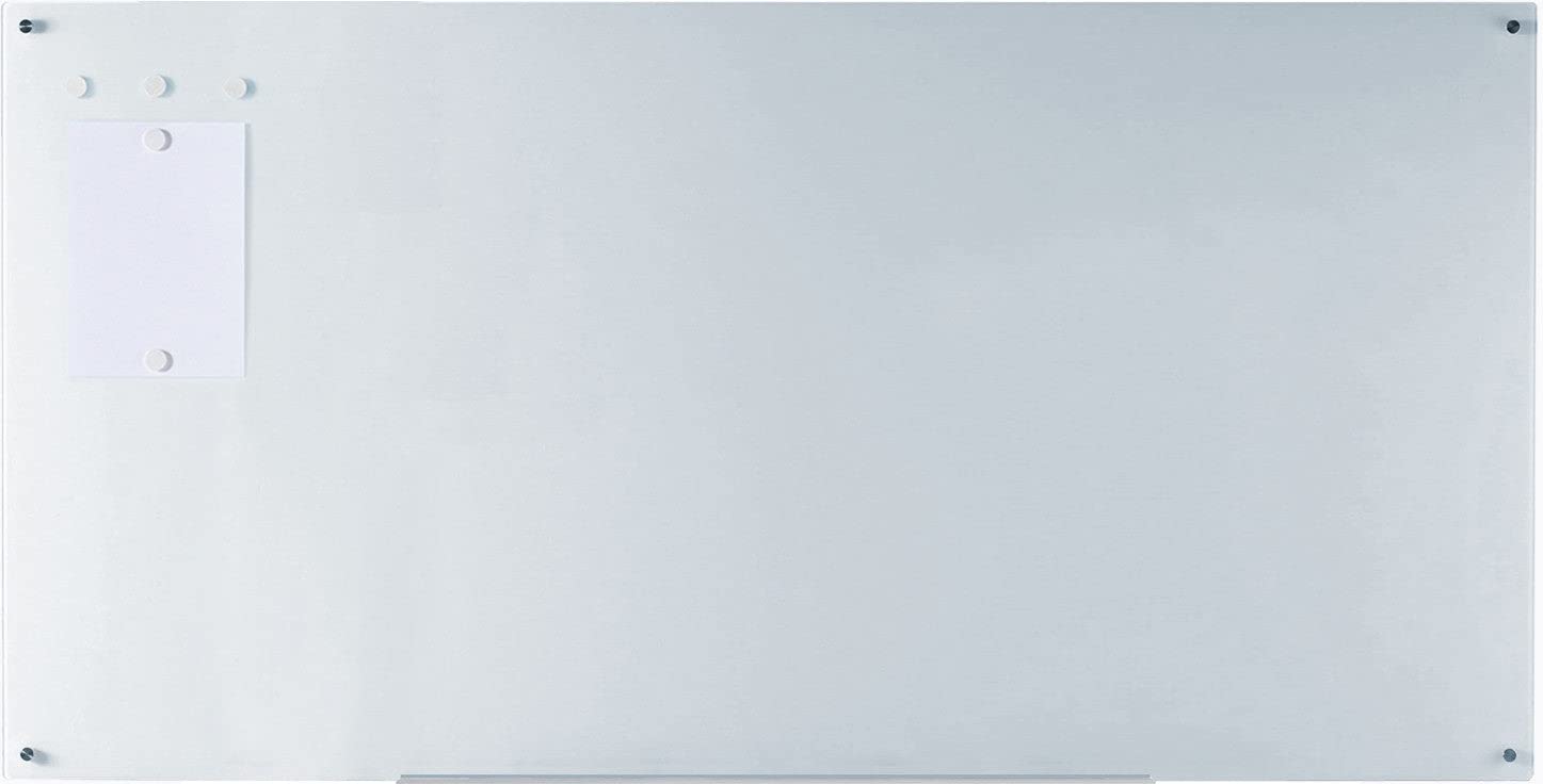 Audio-Visual Direct Magnetic White Glass Dry-Erase Board Set - 6' x 4' - Includes Magnets, Hardware & Marker Tray
