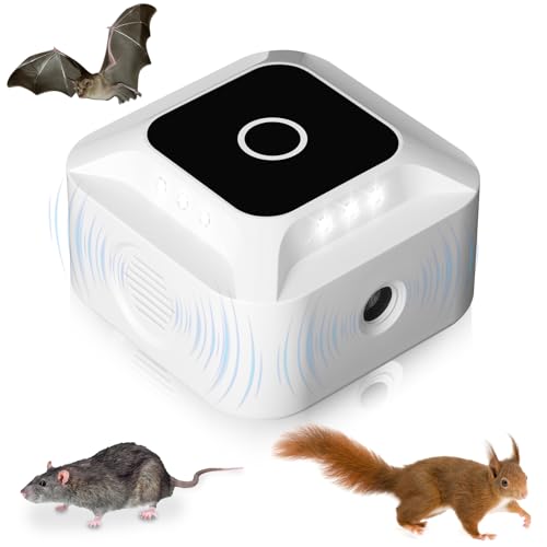 Ultrasonido para Ratas, 360°Ahuyentador de Ratones Repelente Ultrasónico 3 Modos con Luz LED Disuasores Arañas, Polillas, Hormigas para Interior y Exterior