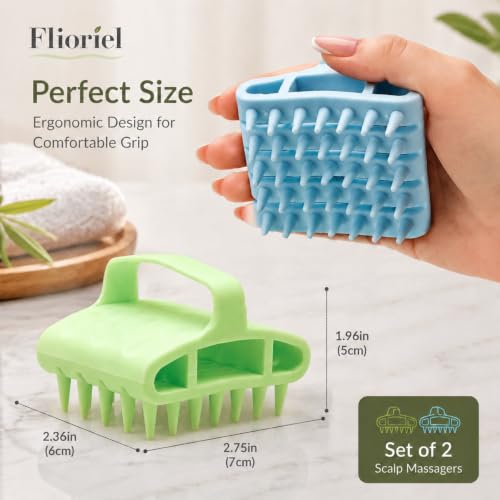 Scalp Massager Shampoo Brush 2 Pack Silicone Hair Growth Scalp Scrubber