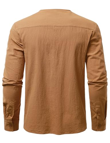 Image of JOGAL Mens Renaissance Shirt Medieval Pirate Viking Halloween Costume Gothic Steampunk Retro Long Sleeve Lace Up Shirts