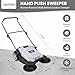 Dapper Supply Walk-Behind Outdoor Hand Push Floor Sweeper - 5.25 Gallon Capacity - 25.5