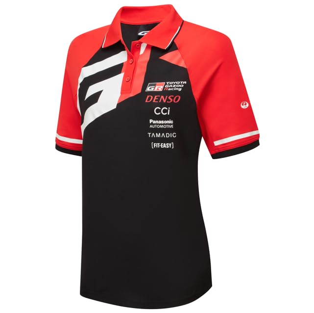 Toyota Gazoo Racing, Polo da donna ufficiale World Rally 2025, nero, rosso, bianco