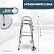 Mobiclinic®, Gehhilfe, Klappbar, Capitel, Höhenverstellbar, Mit Rädern und Rutschfesten Laufflächen, Leichtgewicht, Bis zu 100 kg, Aluminium, Grau