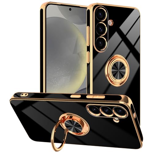 Coque Galaxy S25 antichoc avec anneau et support magnétique