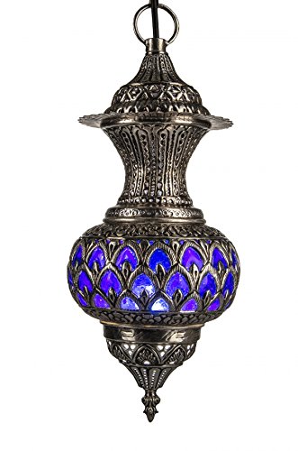 Orientalische Marokkanische Arabische Messing Silber Deckenlampe Hängeleuchte Lampe Leuchte Alishba- B 50cm