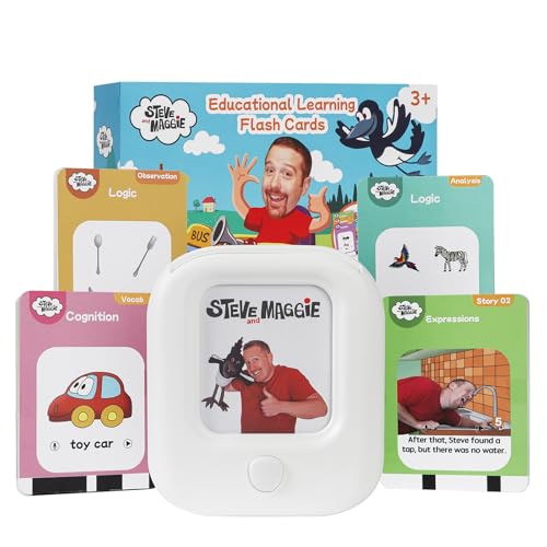 STEVE and MAGGIE Kids Toddler 321 Pcs Double Sided Talking Sight Word Flash Card,Montessori Toys,Speech Therapy,Cognition, Expressions, Logic,Autism Sensory Toys,Learning Educational Gifts for Boys