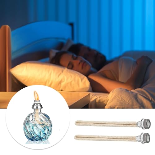 4 Stück Docht für Lampe, Ersatz-Docht für Öllampe, Öllampe Docht Ersatz Luft Kontrolle Katalytischer Brenner Lampe Docht für Brenner Diffusor Aromatherapie Heim Dekoration, Silber