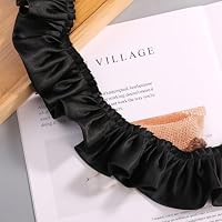 Wambere Ruban en dentelle froncé double couche en satin - 5 m x 5