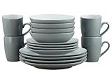 CreaTable, 22337, Serie COOL GREY, 16-teiliges Geschirrset, Kombiservice aus Steinzeug, spülmaschinen- und mikrowellengeeignet, Qualitätsproduktion