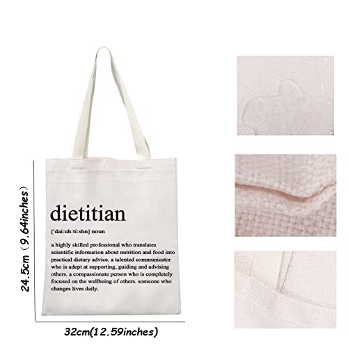 Bolso tote de lona MEIKIUP para dietista, regalo para nutricionista, graduación o profesional RD miniatura 3
