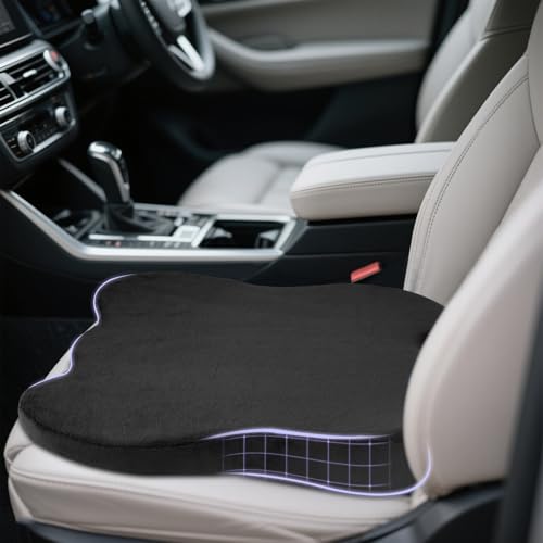 HMIEPRS Cojin Asiento Coche Conductor, Negro de Cuña de Alivio de Presión Cojín de la Silla de Oficina, Cojines de Espuma de Memoria Ergonomico para Automóviles Oficina Hogar Silla de Ruedas