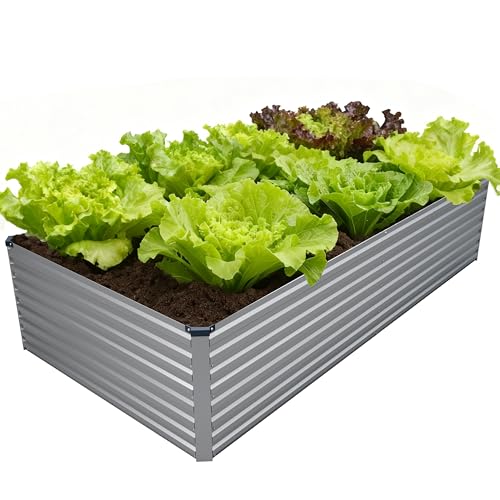 DIIYIV 8x4x2FT Galvanized Raised Garden Bed...
